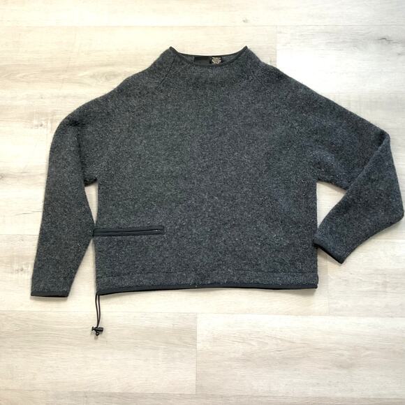 LL Bean Outdoor Cropped Shetland Wool Pullover Sweater Size Large O MW 33 71341 - Picture 1 of 11